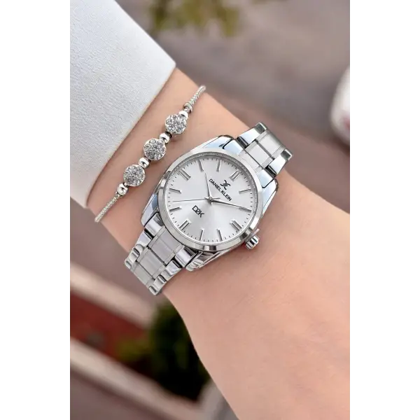 Gümüş Renk 30 Mm Hediye Paketli Kadın Kol Saati