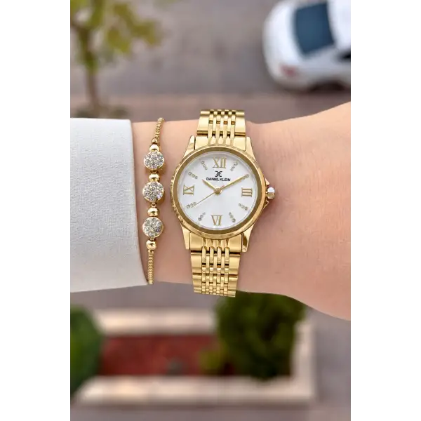Gold Renk 28 Mm Hediye Paketli Kadın Kol Saati