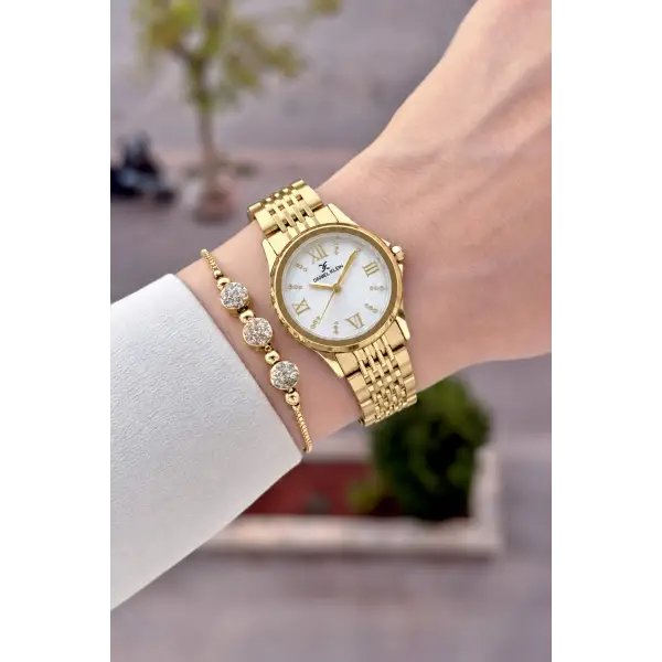 Gold Renk 28 Mm Hediye Paketli Kadın Kol Saati