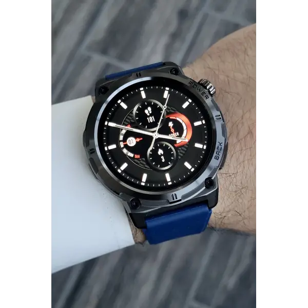 Çağrı Alma Ve Yapma Özellikli Lacivert Renk Android Ve Iphone Uyumlu Akıllı Kol Saati