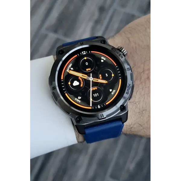 Çağrı Alma Ve Yapma Özellikli Lacivert Renk Android Ve Iphone Uyumlu Akıllı Kol Saati