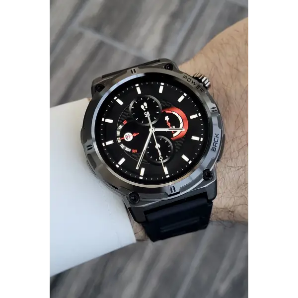 Çağrı Alma ve Yapma Özellikli Siyah Renk Android ve İphone Uyumlu Akıllı Saat