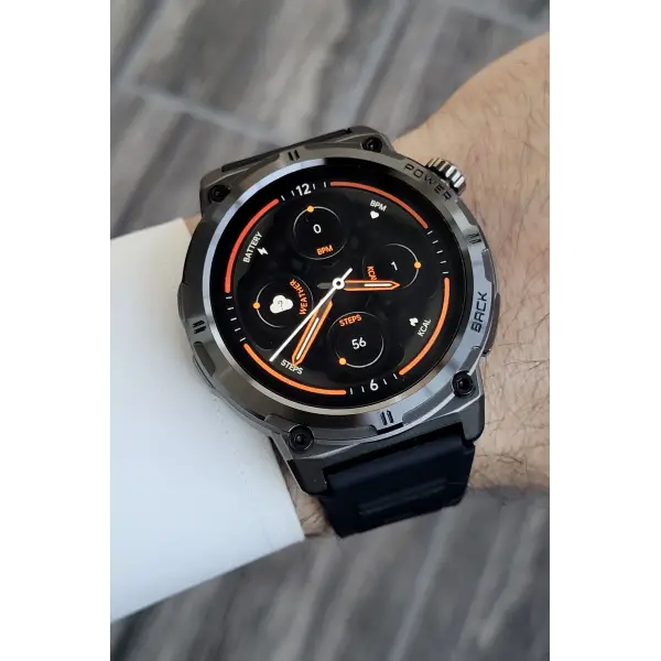 Çağrı Alma ve Yapma Özellikli Siyah Renk Android ve İphone Uyumlu Akıllı Saat