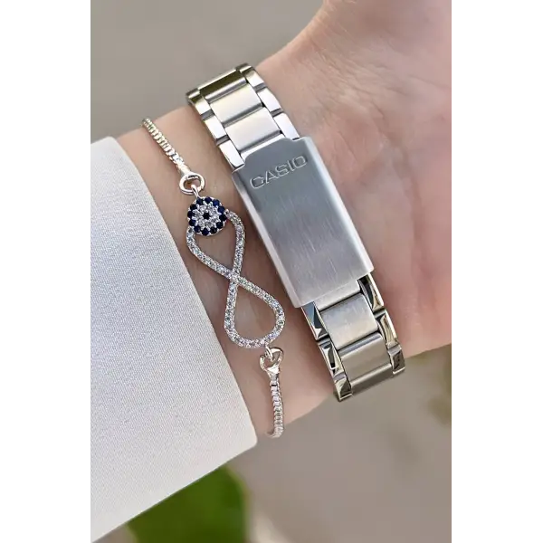 Casio CSISTE159 Kadranı Lacivert Kordonu Gümüş Renk Kadın Kol Saati