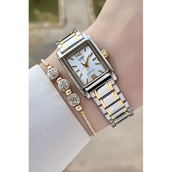 Casio CSISTE180 Gold Gümüş Renk Hediye Paketli Kadın Kol Saati
