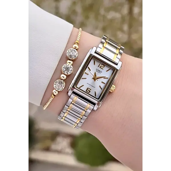 Casio CSISTE180 Gold Gümüş Renk Hediye Paketli Kadın Kol Saati