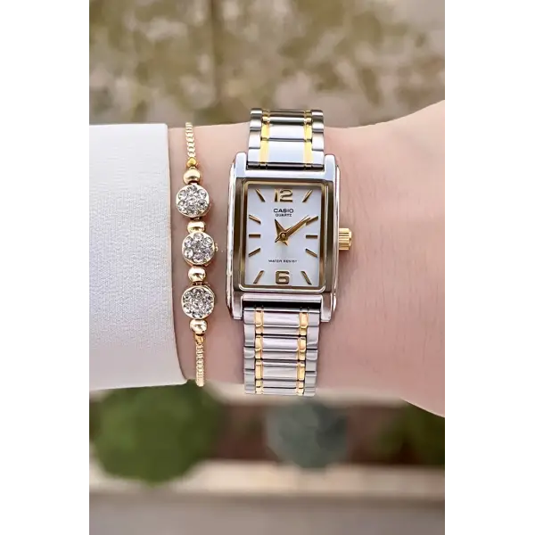 Casio CSISTE180 Gold Gümüş Renk Hediye Paketli Kadın Kol Saati