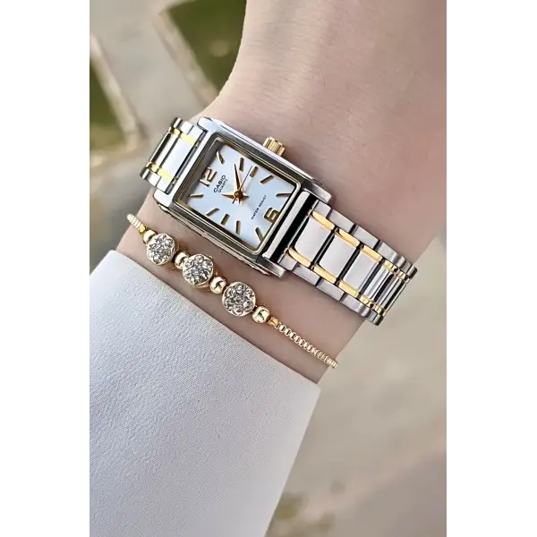 Casio CSISTE180 Gold Gümüş Renk Hediye Paketli Kadın Kol Saati