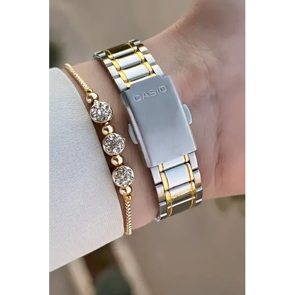 Casio CSISTE180 Gold Gümüş Renk Hediye Paketli Kadın Kol Saati