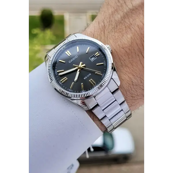 Casio CSISTE3 Kadranı Füme Kordonu Gümüş Renk Hediye Paketli Erkek Kol Saati