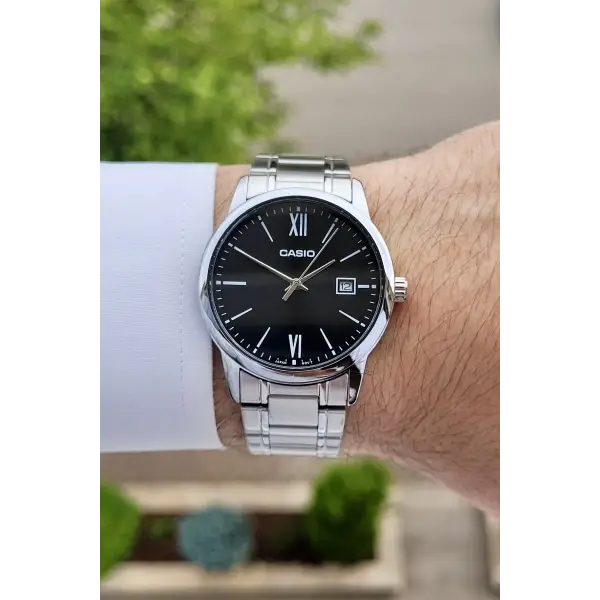 Casio CSISTE6 Kadranı Siyah Kordonu Gümüş Renk Hediye Paketli Erkek Kol Saati