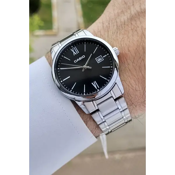 Casio CSISTE6 Kadranı Siyah Kordonu Gümüş Renk Hediye Paketli Erkek Kol Saati