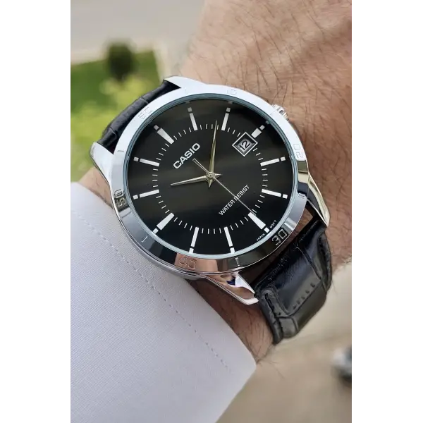 Casio CSISTE7 Kasası Gümüş Kordonu Siyah Renk Hediye Paketli Erkek Kol Saati