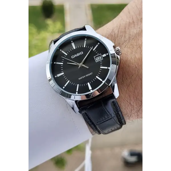 Casio CSISTE7 Kasası Gümüş Kordonu Siyah Renk Hediye Paketli Erkek Kol Saati