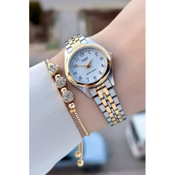 Casio Gold Gümüş Renk Garantili Rakamlı Kadın Kol Saati