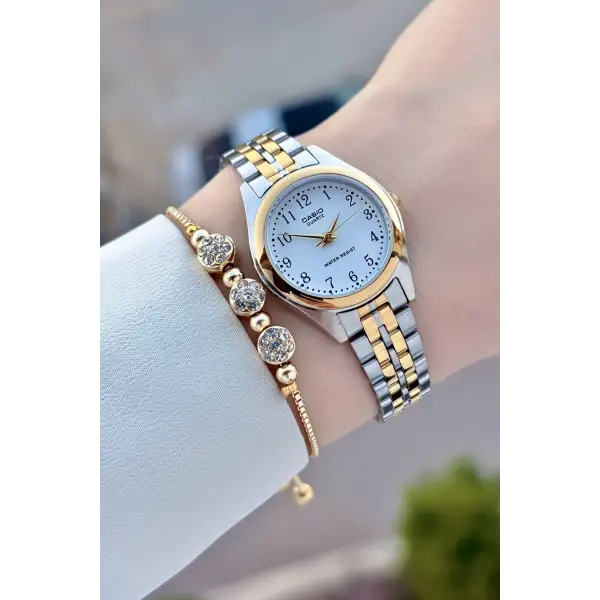 Casio Gold Gümüş Renk Garantili Rakamlı Kadın Kol Saati