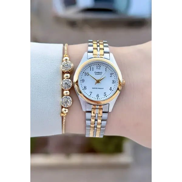Casio Gold Gümüş Renk Garantili Rakamlı Kadın Kol Saati