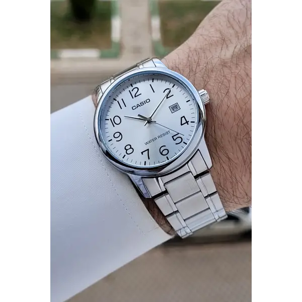 Casio CSISTE204 Gümüş Renk Takvimli Hediye Paketli Erkek Kol Saati