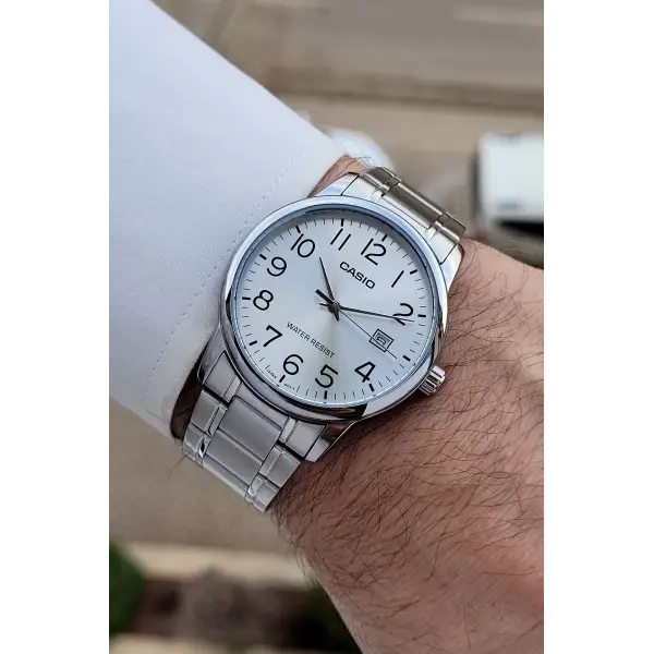 Casio CSISTE204 Gümüş Renk Takvimli Hediye Paketli Erkek Kol Saati