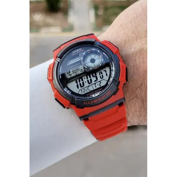 Casio Silikon Kordon 100mt Su Geçirmez Dijital Erkek Kol Saati