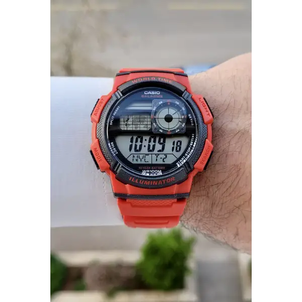 Casio Silikon Kordon 100mt Su Geçirmez Dijital Erkek Kol Saati