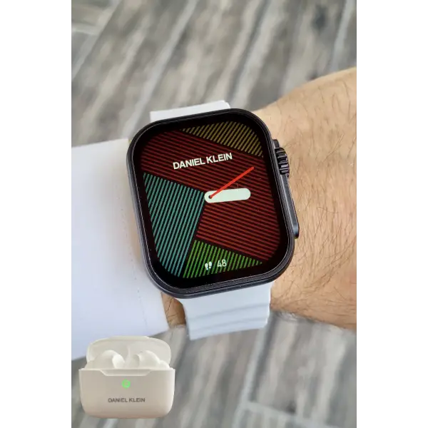 Daniel Klein DK1ISTE1164 Android/ios Uyumlu Arama Özellikli Gri Renk Kordonlu Akıllı Kol Saati ve Bluetooth Kulaklık