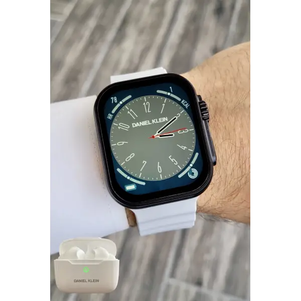 Daniel Klein DK1ISTE1164 Android/ios Uyumlu Arama Özellikli Gri Renk Kordonlu Akıllı Kol Saati ve Bluetooth Kulaklık