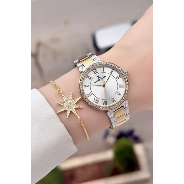 Daniel Klein DK3ISTE458 Sarı Gümüş Renk Kadın Kol Saati ve Bileklik