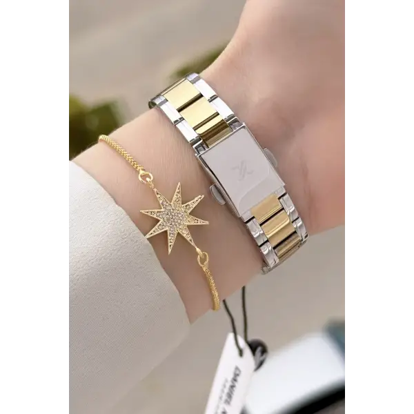 Daniel Klein DK3ISTE458 Sarı Gümüş Renk Kadın Kol Saati ve Bileklik