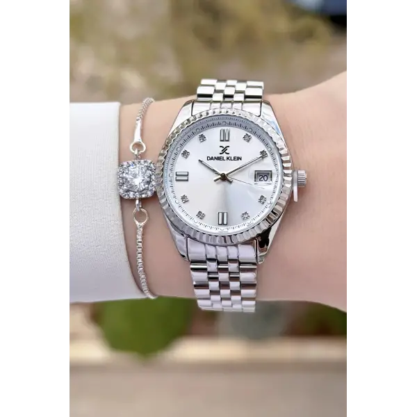 Daniel Klein DKISTE1407 Gümüş Renk Hediye Paketli Kadın Kol Saati + Bileklik