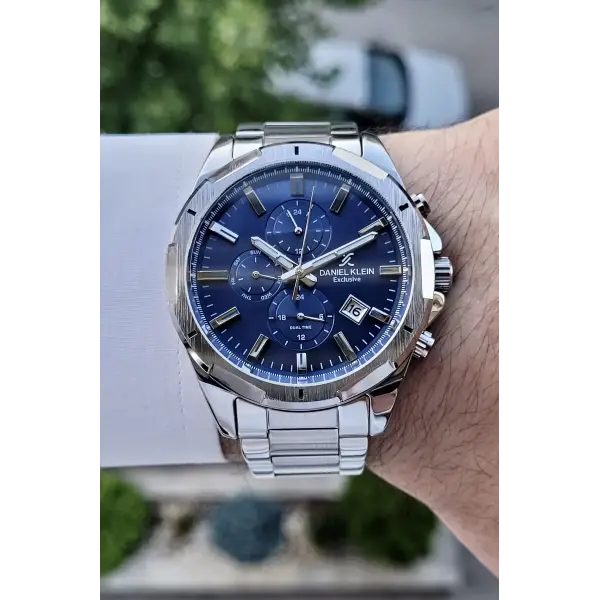 Daniel Klein DKISTE192 Kadranı Lacivert Kordonu Gümüş Renk İç Göstergeleri Aktif Fonksiyonlu Erkek Kol Saati