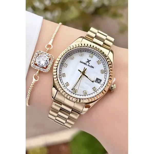 Daniel Klein DKISTE445 Marka Takvimli Bayan Kol Saati Bileklik Hediyeli