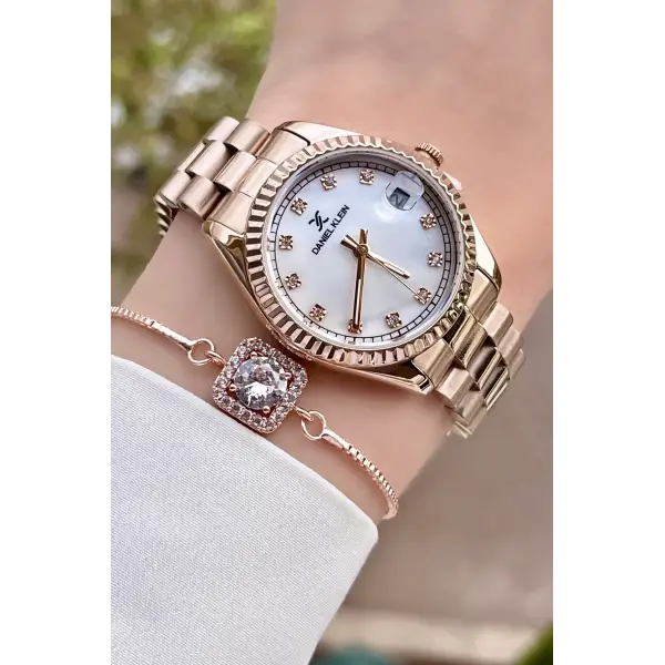 Daniel Klein DKISTE446 Marka Takvimli Bayan Kol Saati Bileklik Hediyeli