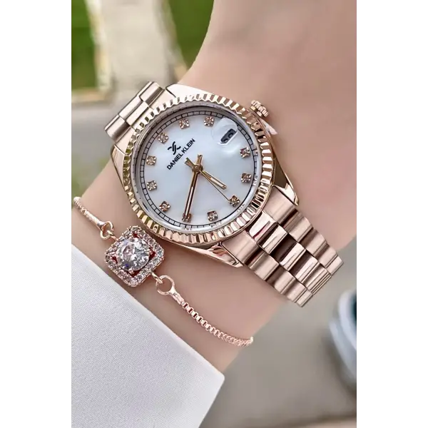 Daniel Klein DKISTE446 Marka Takvimli Bayan Kol Saati Bileklik Hediyeli
