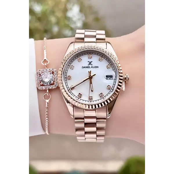 Daniel Klein DKISTE446 Marka Takvimli Bayan Kol Saati Bileklik Hediyeli
