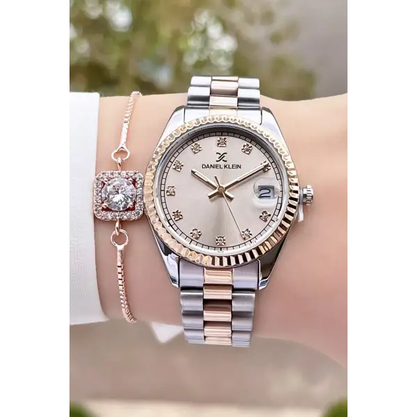 Daniel Klein DKISTE447 Marka Takvimli Bayan Kol Saati Bileklik Hediyeli