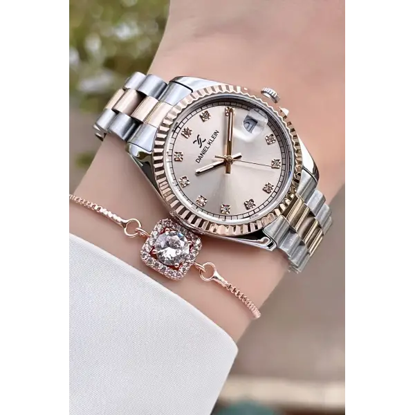 Daniel Klein DKISTE447 Marka Takvimli Bayan Kol Saati Bileklik Hediyeli