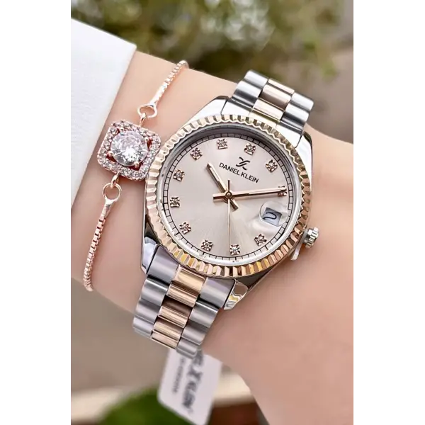 Daniel Klein DKISTE447 Marka Takvimli Bayan Kol Saati Bileklik Hediyeli
