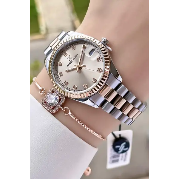 Daniel Klein DKISTE447 Marka Takvimli Bayan Kol Saati Bileklik Hediyeli