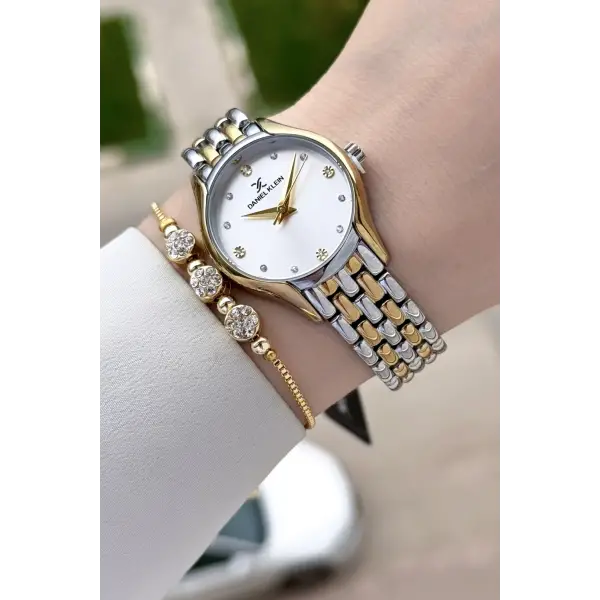Gold Gümüş Renk 30 mm Hediye Paketli Kadın Kol Saati