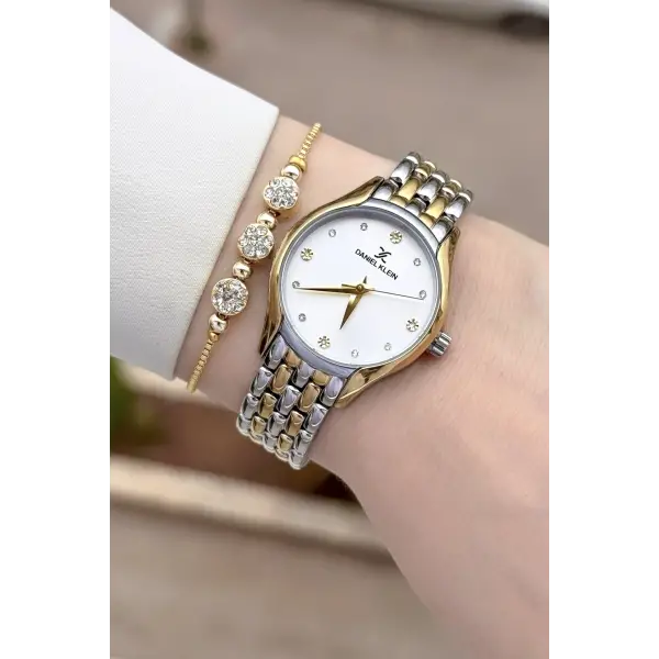 Gold Gümüş Renk 30 mm Hediye Paketli Kadın Kol Saati