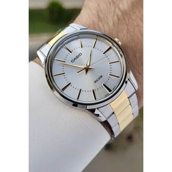 Casio CSISTE104 Gold Gümüş Renk Hediye Paketli Erkek Kol Saati