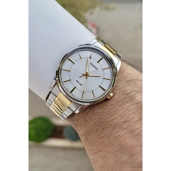 Casio CSISTE104 Gold Gümüş Renk Hediye Paketli Erkek Kol Saati
