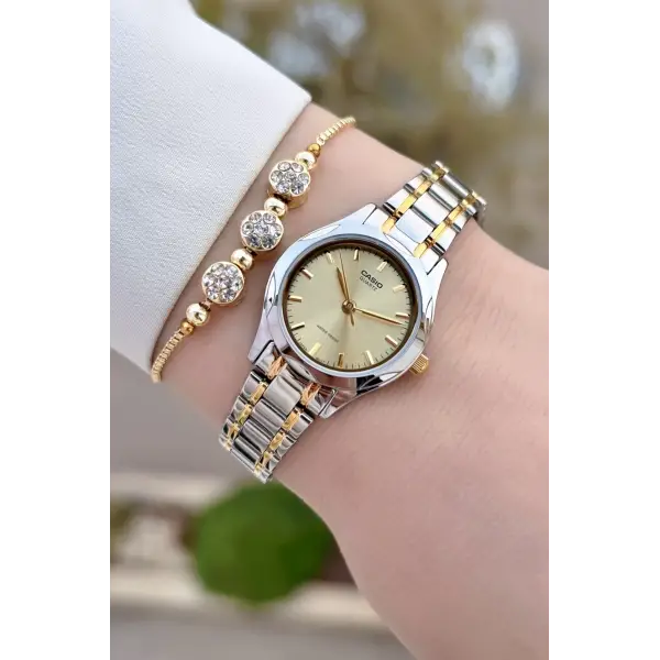 Casio CSISTE188 Gold Gümüş Renk Hediye Paketli Kadın Kol Saati