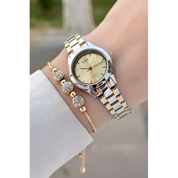 Casio CSISTE188 Gold Gümüş Renk Hediye Paketli Kadın Kol Saati