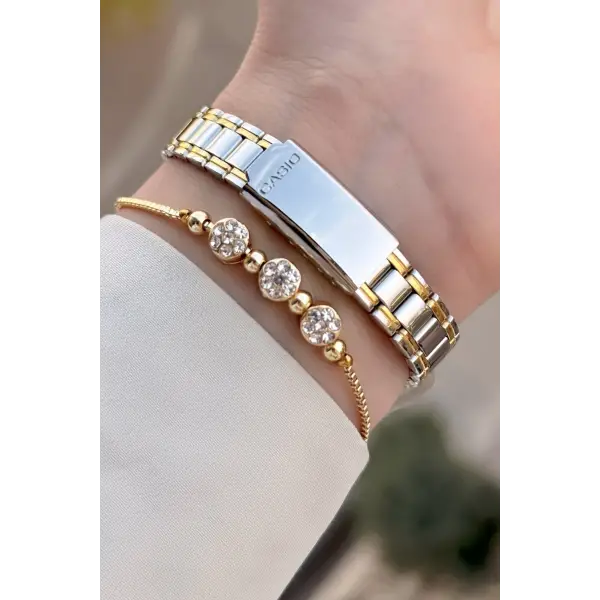 Casio CSISTE188 Gold Gümüş Renk Hediye Paketli Kadın Kol Saati