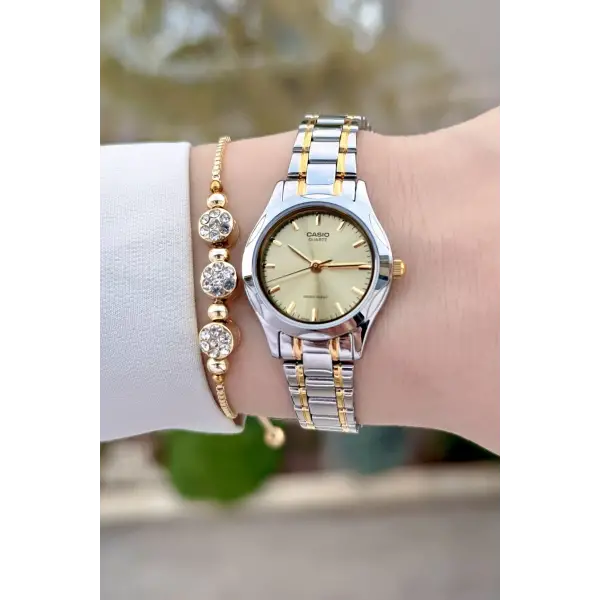 Casio CSISTE188 Gold Gümüş Renk Hediye Paketli Kadın Kol Saati