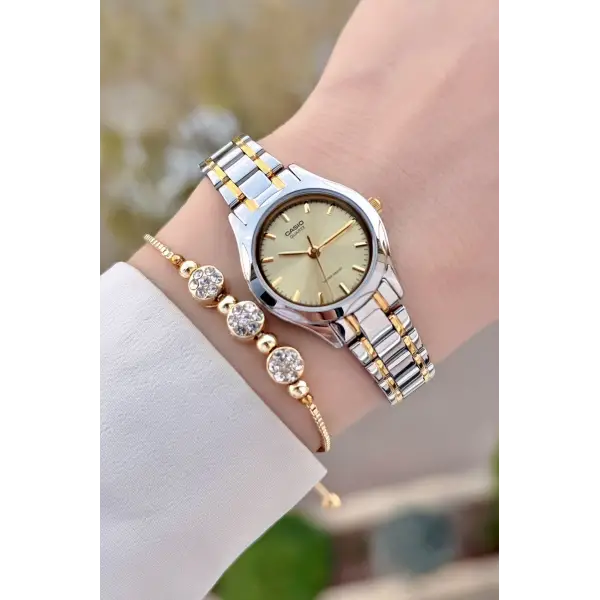 Casio CSISTE188 Gold Gümüş Renk Hediye Paketli Kadın Kol Saati