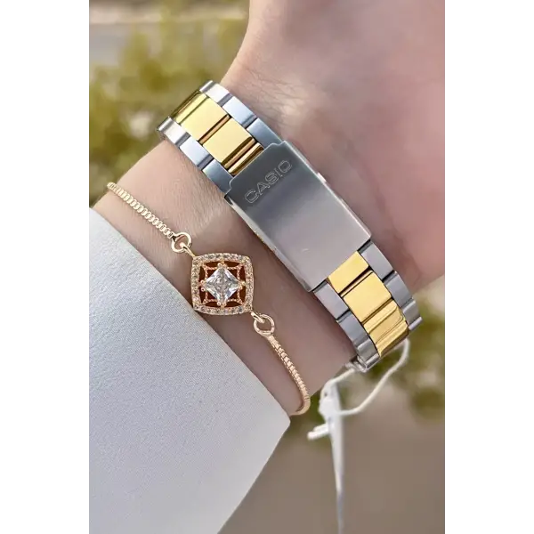 Casio CSISTE80 Gold Gümüş Renk Hediye Paketli Kadın Kol Saati
