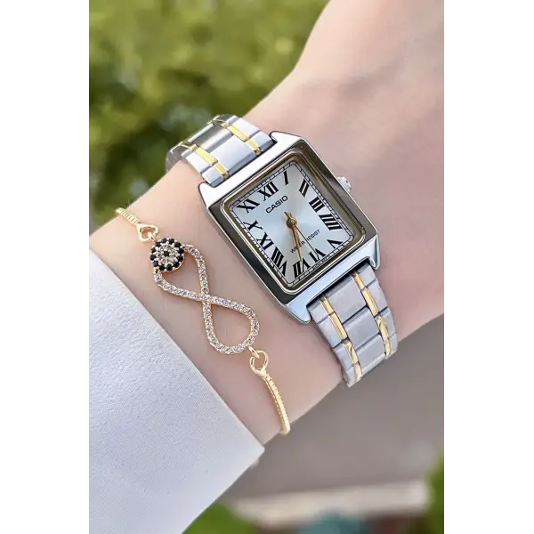 Casio CSISTE45 Gold Gümüş Renk Hediye Paketli Kadın Kol Saati